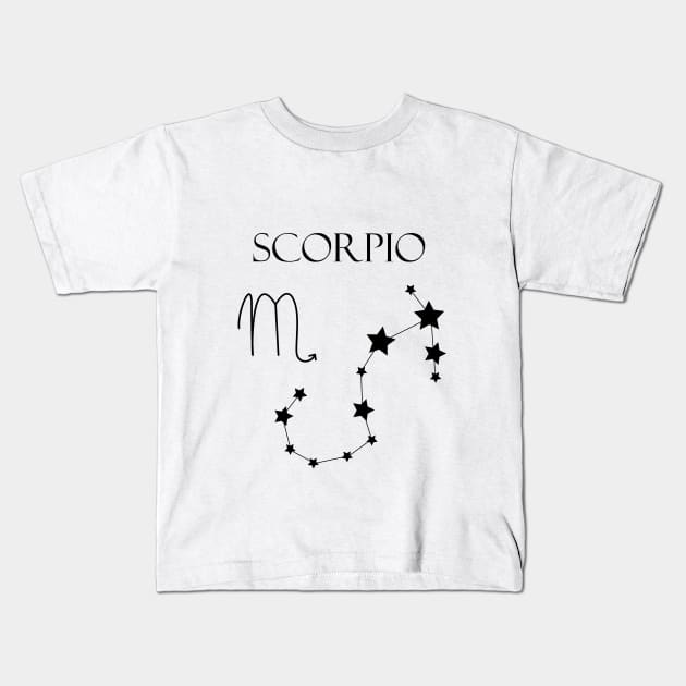 Scorpio Zodiac Horoscope Constellation Sign Kids T-Shirt by MikaelSh